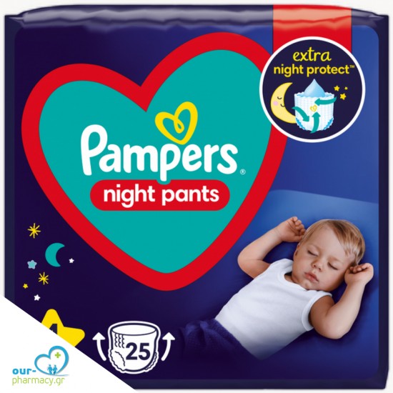 Pampers Night Pants No 4 Πάνες Βρακάκι Νυκτός Μέγεθος 4 (9kg-15kg), 25τεμ -  8006540234709 - Πάνες-Μωρομάντηλα