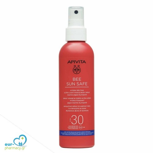 Apivita Bee Sun Safe Ενυδατικό Spray Ελαφριάς Υφής Για Πρόσωπο & Σώμα SPF30 200ml