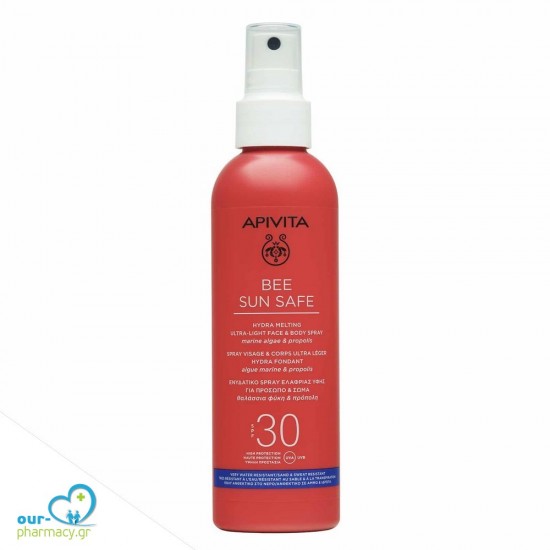 Apivita Bee Sun Safe Ενυδατικό Spray Ελαφριάς Υφής Για Πρόσωπο & Σώμα SPF30 200ml -  5201279080211 - Αντιηλιακά Προσώπου