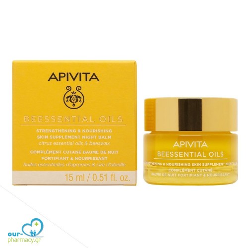 Apivita Beessential Oils Balm Προσώπου Νύχτας Συμπλήρωμα Ενδυνάμωσης & Θρέψης Της Επιδερμίδας 15ml 
