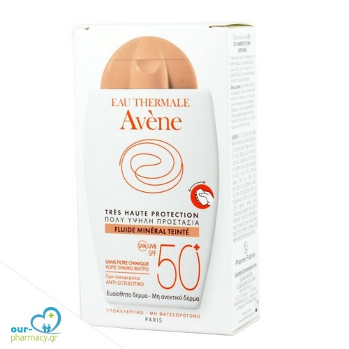 Avène Minéral Λεπτόρρευστη Αντηλιακή Κρέμα Προσώπου SPF50+ με Χρώμα για Μη Ανεκτικό Δέρμα 40ml