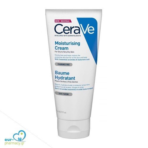 CeraVe Moisturizing Cream Ενυδατική Κρέμα για Ξηρό/Πολύ Ξηρό Δέρμα, 177ml