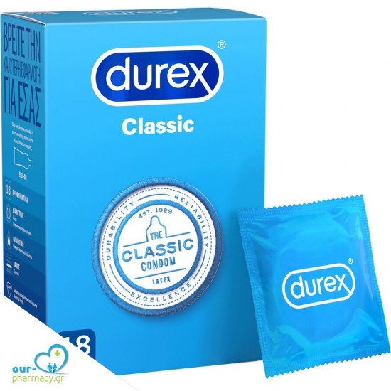 Durex Προφυλακτικά Ευκολοφόρετα Classic 18 τεμάχια -  5052197030457 - Προφυλακτικά - Λιπαντικά