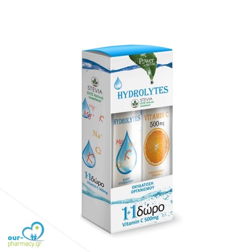 Power Health Hydrolytes Stevia 20s + Δώρο Vit C 500mg 20s