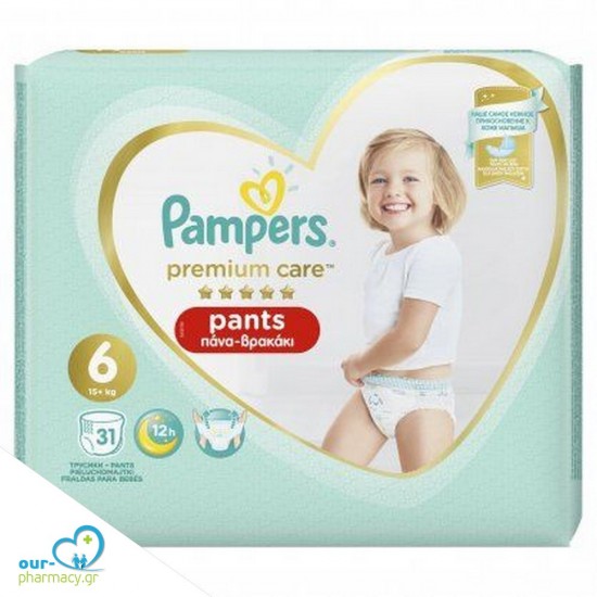 Pampers Premium Care Pants Jumbo Pack Νo6 (15+kg) 31τεμ -  8001090759917 - Πάνες-Μωρομάντηλα