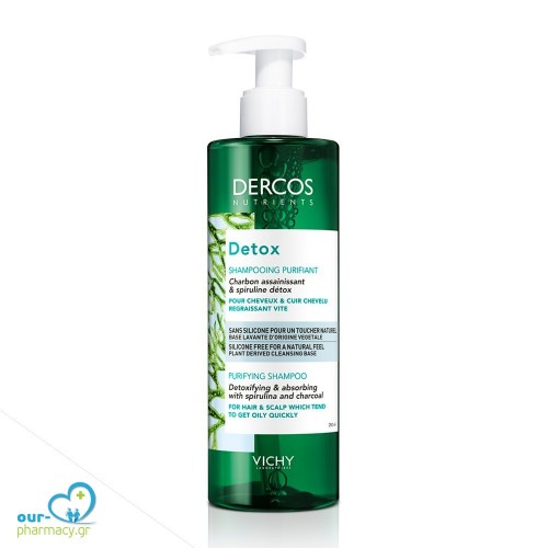 Vichy Dercos Nutrients Detox Shampoo Σαμπουάν Εντατικού Καθαρισμού για Λιπαρά Μαλλιά 250ml